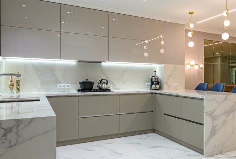 U-Shaped Modular Kitchen Layout